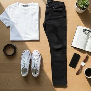 J Brand Skinny Shadow Mid Rise Blue Black Dark Wash Denim Jeans size 25 XS